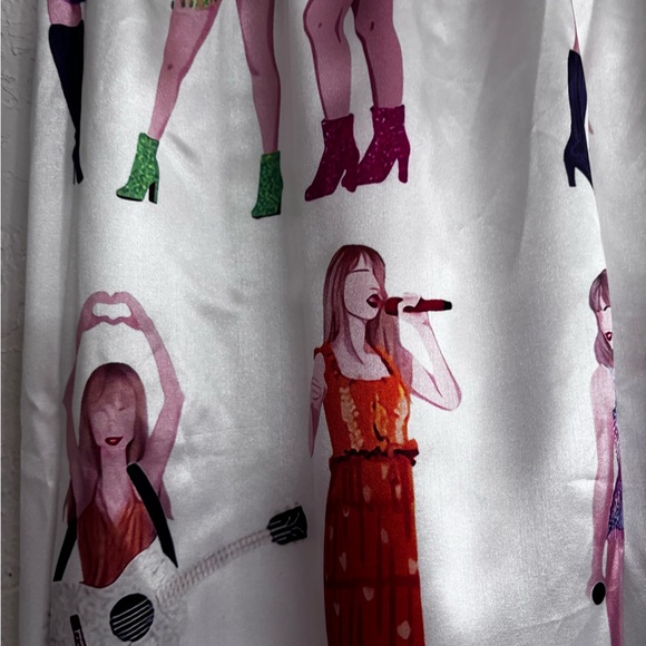 Eras Inspired Pop Star Satin Lounge Pants Small 30” Inseam - Picture 2 of 8